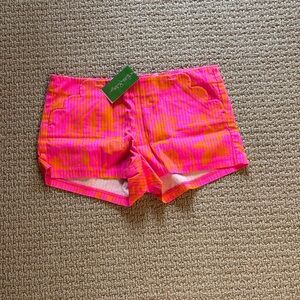 Bright Pink & Orange Patterned  Shorts